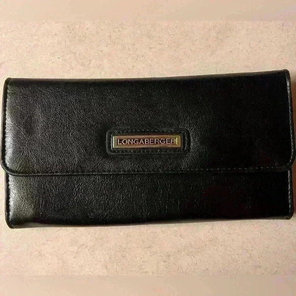 Longaberger Leather-like wallet Trifold Checkbook - Picture 1 of 6